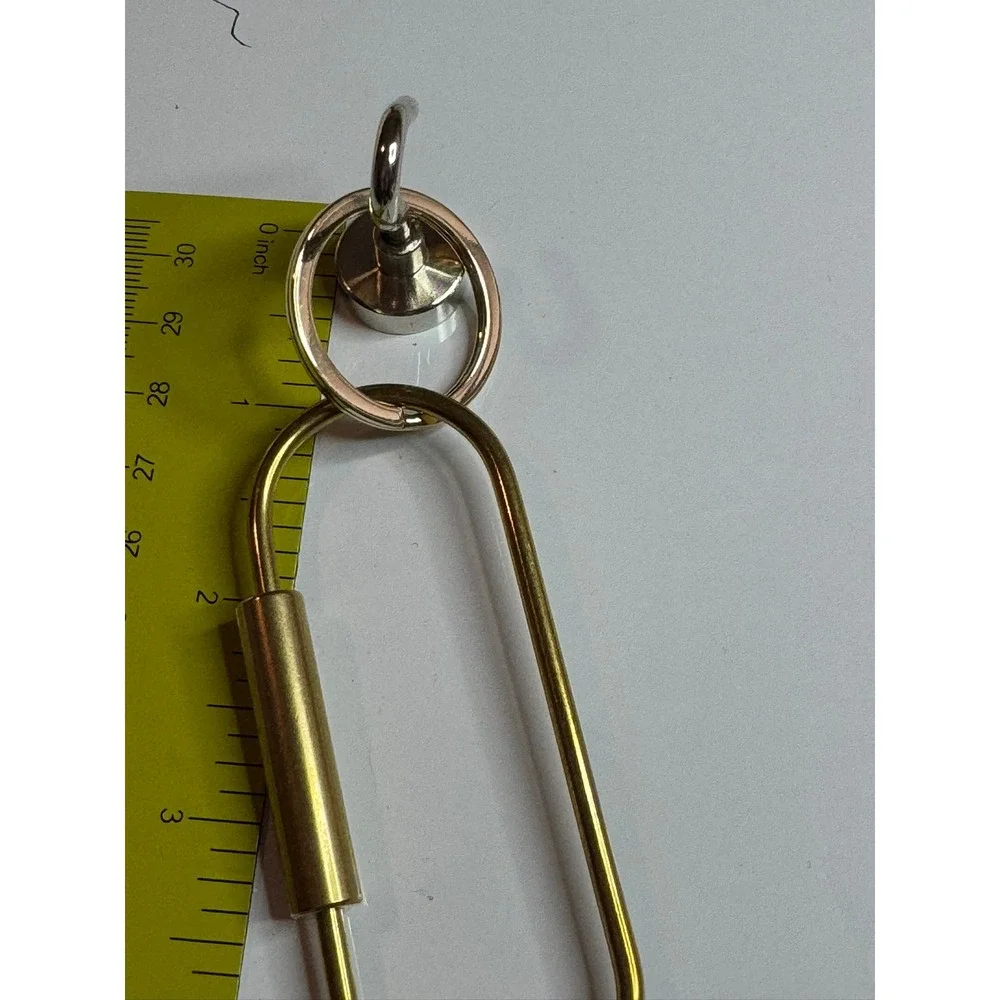 Birdie‎ Brass Carabiner Keychain Gold Tone Oval Screw Lock Key Ring Accessory